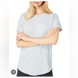 MADEWELL whisper cotton rib-crewneck tee in glassware blue